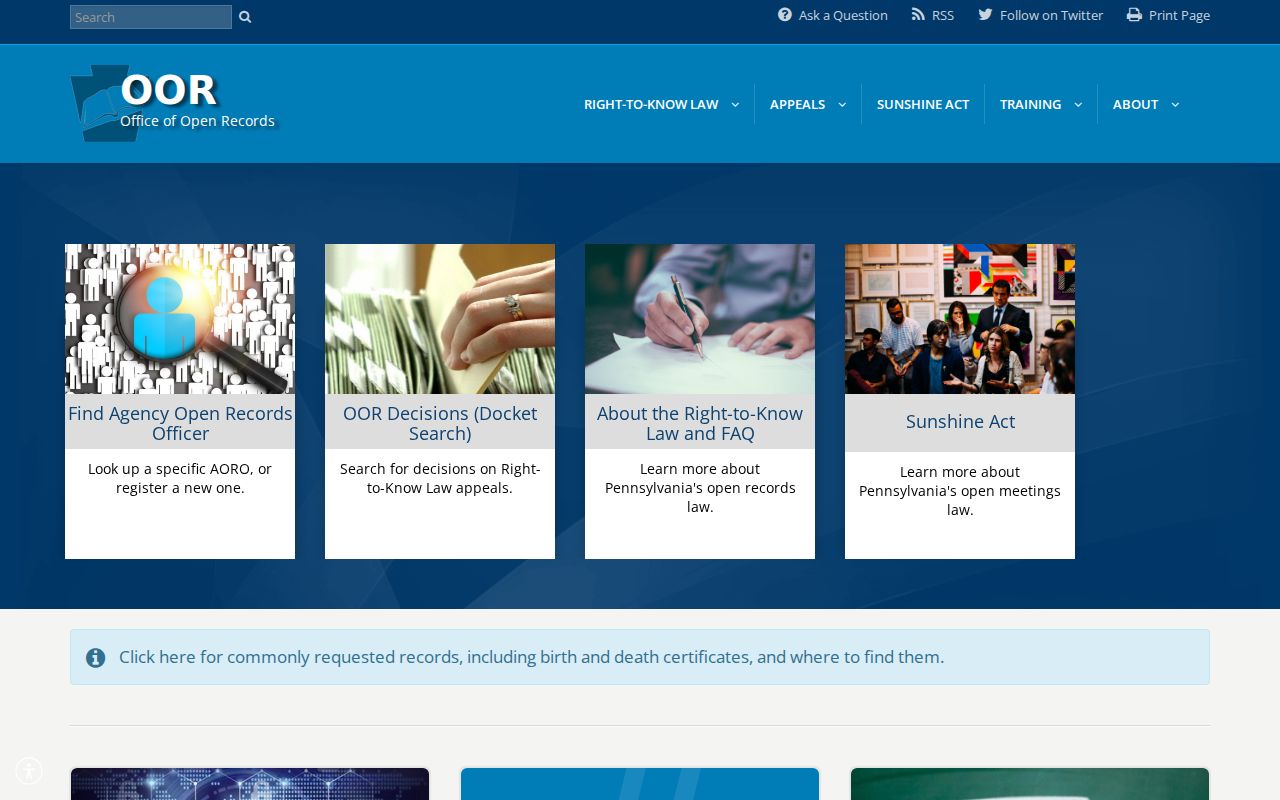 Easton residents directory Pennsylvania Right-to-Know Law request resource